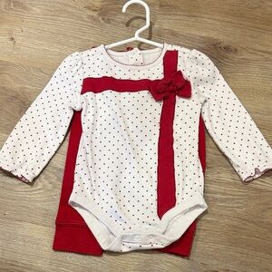 Gymboree Red and White Dotted Bodysuit with matching red pants
